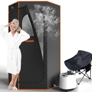 Portable Sauna for Home, Sauna Box with 3L Steamer, Remote Control, Folding Chair and Mat, Full Size Personal Steam Sauna Tent for Home Spa Relaxation, 15 Levels