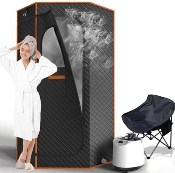 Portable Sauna for Home, Sauna Box with 3L Steamer, Remote Control, Folding Chair and Mat, Full Size Personal Steam Sauna Tent for Home Spa Relaxation, 15 Levels