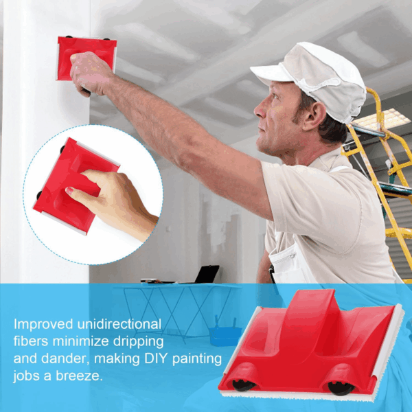 Paint Edger Trimmer with 2Pcs Replacement Pad Refills, Edge Painting Tool for Wall Paint Pad Applicator for Ceilings Corner Edges Painter Trim Painting Supplies - Image 5