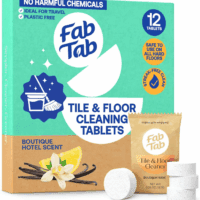 Fabtab Eco-Conscious Hard Floor Cleaner Tablets -12 Non-Harmful Pre-Measured Tablets. Convenient, Plastic-Free, Streak-Free Clean, Boutique Hotel Scent. Use with All Mop Buckets