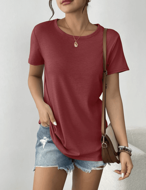 Womens 3 Pack T Shirts Basic Short Sleeve Tees Crewneck Fashion Tops Loose - Image 3