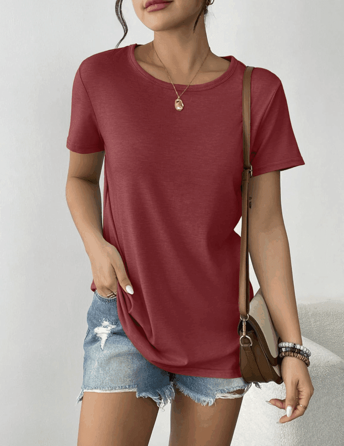 Womens 3 Pack T Shirts Basic Short Sleeve Tees Crewneck Fashion Tops Loose - Image 3