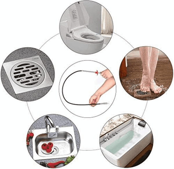 Drain Snake, Drain Clog Remover - Gutter Cleaning Tools Drain Cleaner for Toilet Sewer Shower Kitchen Bathroom Tub Clogged Drains Opener Cleaning Tool, Flexible Grabber Claw Pick up Reacher (79 Inch) - Image 6