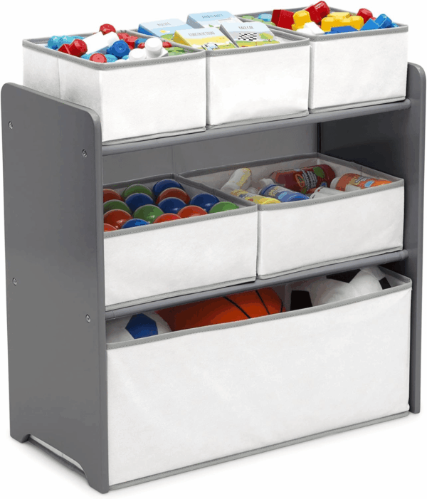 4-Piece Toddler Playroom Set, Grey/White - Image 7