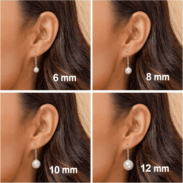 Handpicked AAA+ Quality Freshwater Cultured Pearl Earrings Leverback Dangle Stud Pearl Earrings - Image 4