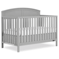 Storybrooke 5 in 1 Convertible Crib in Pebble Grey, JPMA & Greenguard Gold Certified, Built of Sustainable Pinewood, 3 Mattress Height Settings, Non-Toxic Water-Based Paint Finish