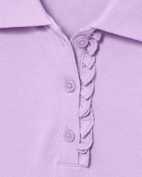 Girls' Short Sleeve Ruffle Pique Polo - Image 2