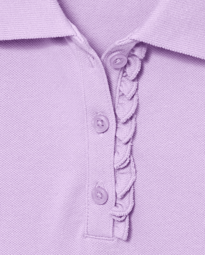 Girls' Short Sleeve Ruffle Pique Polo - Image 2