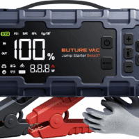 10-In-1 Portable Car Battery Jump Starter with Air Compressor 8000A 160PSI 45W Charger, Jump Starter Jump Box (All Gas 14L Diesel), Car Battery Jumper Starter Portable Jumper Cables, Gloves, Lights