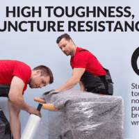 Stretch Wrap Roll with Handle 15” X 1000Ft – 80 Gauge – Heavy Duty Plastic Shrink Wrap Roll with Rotating Handles for Pallet Wrap Film - Plastic Wrap for Moving Supplies - Shrink Wrap for Moving, - Image 5