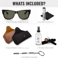 RB0840S MEGA WAYFARER Square Shape Sunglasses with Eyewear Kit Bundle - High Bridge Fit - Square Sunglasses - Image 2