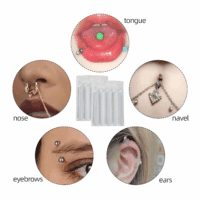 Body Piercing Needles,  10Pcs 16G Stainless Steel Sterile Disposable Ear Nose Navel Nipple Lip Piercing Needles - Image 4