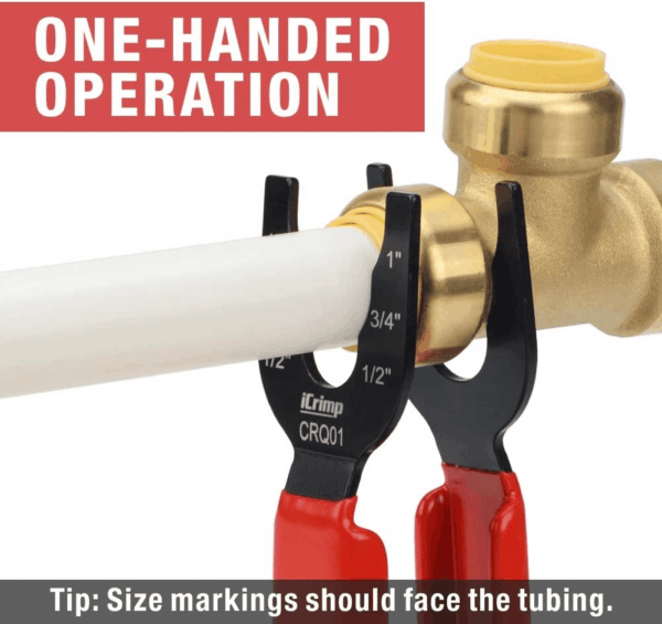 Icrimp CRQ01 Disconnect Tong Sized 1/2 Inch, 3/4 Inch, 1 Inch, Removal Tool Used for Demount Brass Push Fit, Push-To-Connect Fittings - Image 4
