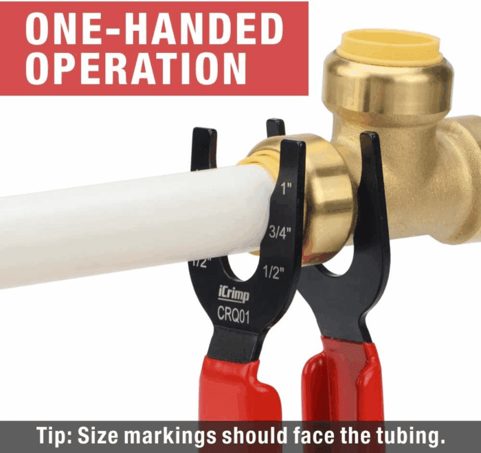 Icrimp CRQ01 Disconnect Tong Sized 1/2 Inch, 3/4 Inch, 1 Inch, Removal Tool Used for Demount Brass Push Fit, Push-To-Connect Fittings - Image 4