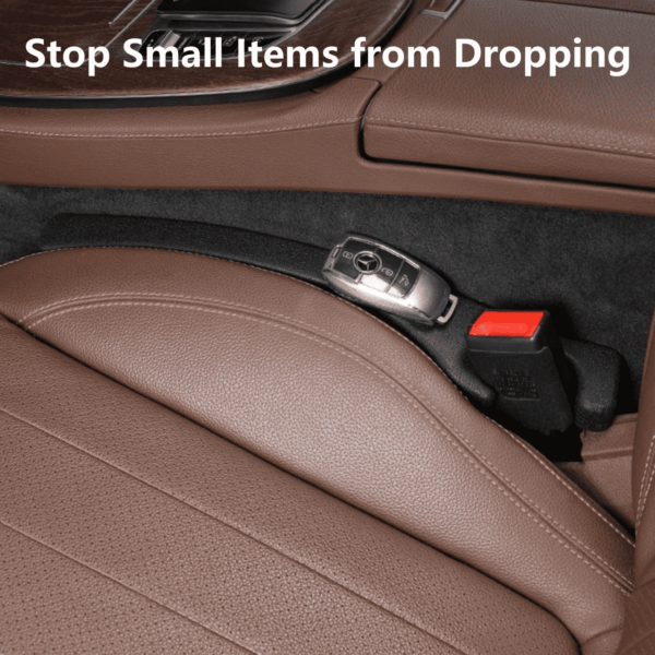 Car Seat Gap Filler 2 Pack, Universal Fit PU Leather Car Seat Gap Plug to Fill the Gap between Seat and Console, Car Seat Crevice Blocker Stop Things from Dropping - Image 4