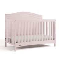 Paris 4-In-1 Convertible Crib - GREENGUARD Gold Certified, Converts to Toddler Bed, Daybed and Full Bed, Fits Standard Crib Mattress, Adjustable Mattress Base, Blush