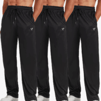 5 Pack Mens Sweatpants Open Bottom Joggers for Men with Zip Pockets Loose Fit Mesh Athletic Pants for Running,Casual - Image 3