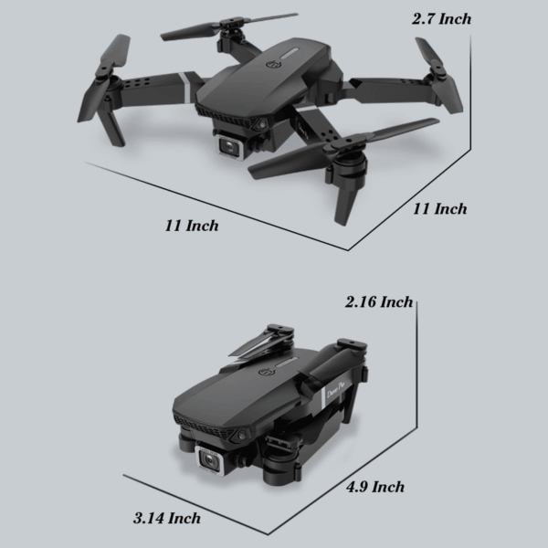 Drone with 1080P Camera for Kids, Foldable Mini Drone for Kids Boys Beginners, 2 Batteries, Toys Drone, Gestures Selfie, One Key Start, 360° Flips, Toy Gifts for Boys Black E88 - Image 7