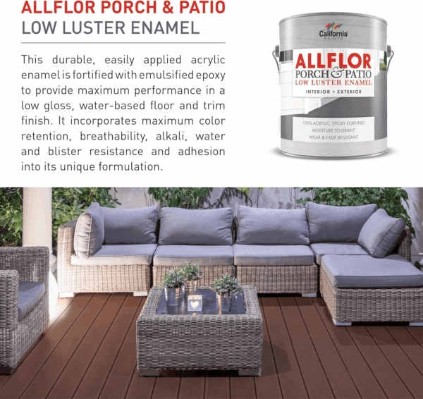ALLFLOR Porch, Patio and Floor Enamel Paint, Saddle Brown, 1 Quart, Extremely Durable Water-Based Formula, Ideal for Patios, Pool Decks, Basements & More - Image 3