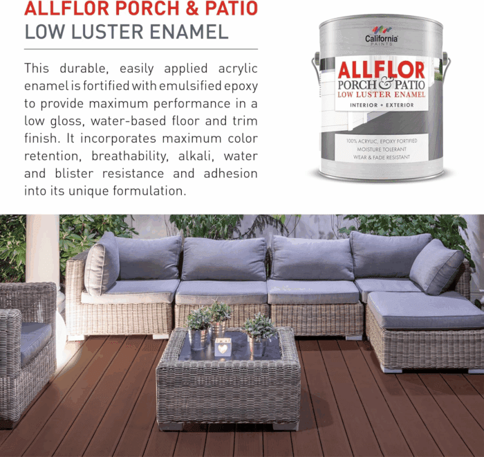 ALLFLOR Porch, Patio and Floor Enamel Paint, Saddle Brown, 1 Quart, Extremely Durable Water-Based Formula, Ideal for Patios, Pool Decks, Basements & More - Image 3