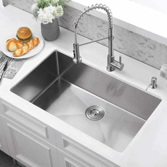 26X18 Stainless Steel Undermount Sink - 18 Gauge Deep Single Bowl with Colander - Image 4