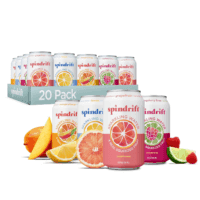 Sparkling Water, 4 Flavor Variety Pack, Made with Real Squeezed Fruit, 12 Fl Oz (Pack of 20)