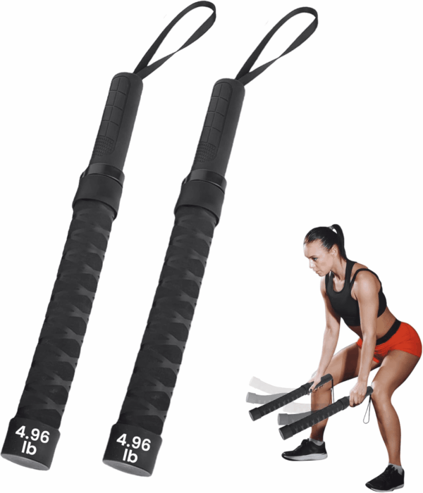 New Weighted Ropeless Battle Ropes for Home Gym, Premium Battle Rope for Advanced Fitness Training, Portable Workout Ropes for Working Out, Durable Exercise Ropes for Home Workout - 2PCS