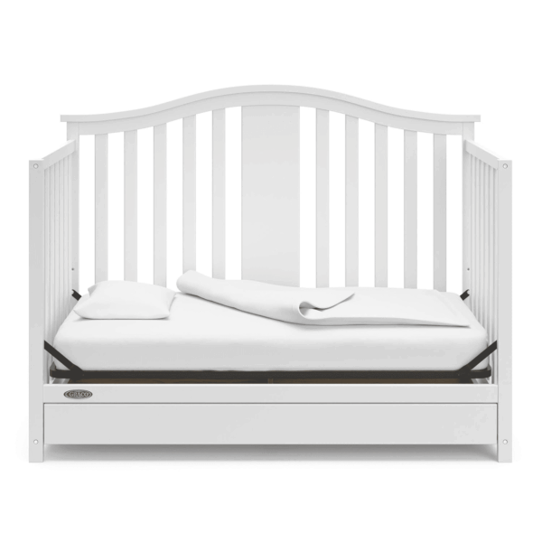 Solano 4-In-1 Convertible Crib with Drawer Combo (White) – GREENGUARD Gold Certified, Includes Full-Size Nursery Storage Drawer, Converts to Toddler Bed and Full-Size Bed - Image 12