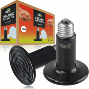 150W Ceramic Heat Emitter, Reptile Heat Bulbs, Ceramic Heat Lamp for Reptiles, Amphibian, Chicken, Dog, Cat (2-Pack)