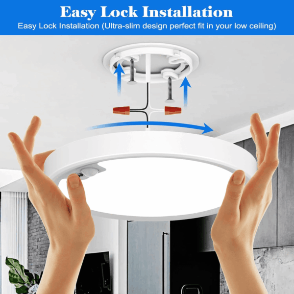 Motion Sensor Ceiling Light Wired, LED Flush Mount Ceiling Light Fixture 18W/1600LM, Motion Sensor Light Indoor for Stair Closet Porch Hallway Laundry, Time Dimmable Ceiling Lights 3000K/4000K/6000K - Image 7