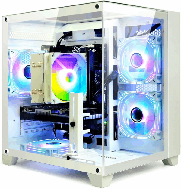 Gaming Desktop Intel Core I5-12400F 6 Core 2.5Ghz PC Computer, RTX 4060 8G, 32G DDR4 RAM, 1TB NVME SSD, Prebuilt Gaming PC Tower Computer for Home and Office (White)