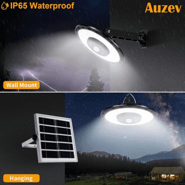 Solar Lights Indoor Outdoor 3000LM Solar Powered Shed Light with Switch, Remote, Timer, 3 CCT IP65 Waterproof Pendant for Barn Gazebo Garage Shop Interior Home, Daytime Available - Image 6
