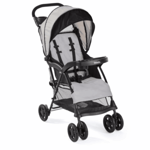 Cloud plus Lightweight Toddler Umbrella Baby Stroller with Large Storage Basket and Canopy, Reclining Seat, Child and Parent Trays, Compact Easy Fold for Summer Travel - Slate Gray