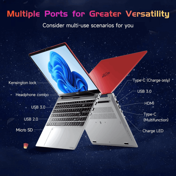 15.6-Fhd-Laptop Student-Laptop, 16GB RAM 1TB SSD, Intel Pentium Quad-Core N100 Processor (Up to 3.4Ghz) Backlit Keyboard Fingerprint Wifi 6 BT5.2 Business-Laptop, 2 Years Warranty Windows 11 Laptop - Image 5