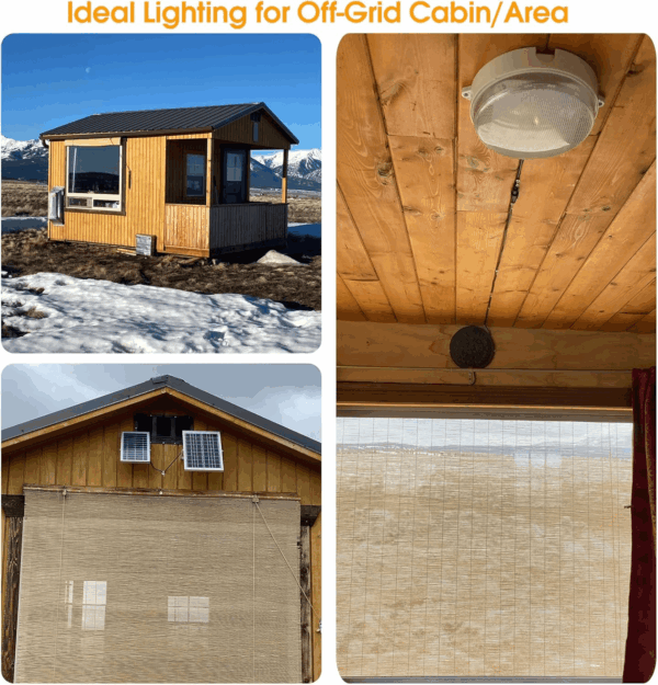 Solar Lights Indoor Home, Daytime Dimmable Ceiling Light with Remote, Cool White/Warm White 1000Lumen Outdoor Solar Shed Light with On/Off Switch for Barn, Porch, Patio, Carpot, Chicken Coop - Image 4