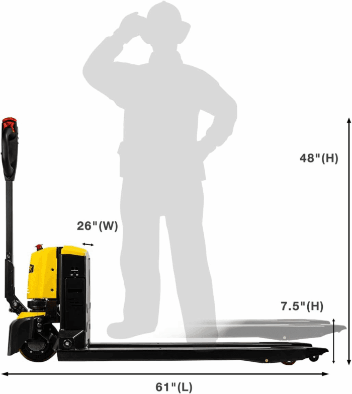 2-Pieces Full Electric Pallet Jack Lithium 3300Lbs Capacity 7.5" Lift 45" X 27" Forks Pallet Truck, Multi-Function Handle - Image 6