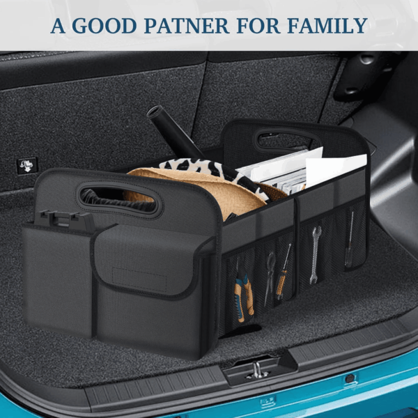 Car Trunk Organizer, Car Storage Organizer with Large Capacity Waterproof Collapsible Trunk Organizer for Car Suv/Jeep/Sedan (Grey, Standard) - Image 7