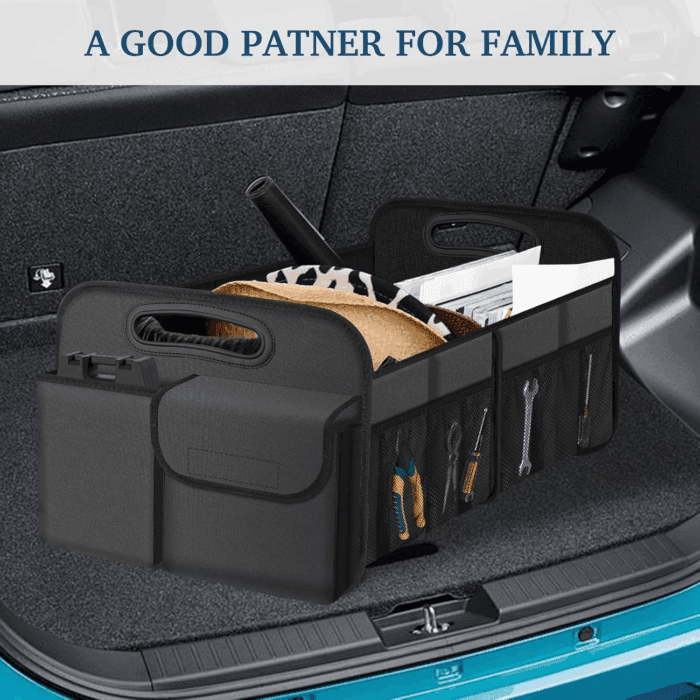 Car Trunk Organizer, Car Storage Organizer with Large Capacity Waterproof Collapsible Trunk Organizer for Car Suv/Jeep/Sedan (Grey, Standard) - Image 7