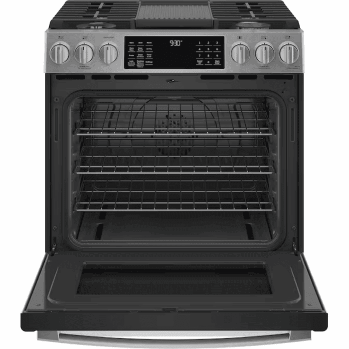 Profile 30-In 5 Burners 5.6-Cu Ft Air Fry Convection Oven Slide-In Natural Gas Ran ( Finrprint-Resistant Stainless Steel ) - Image 3