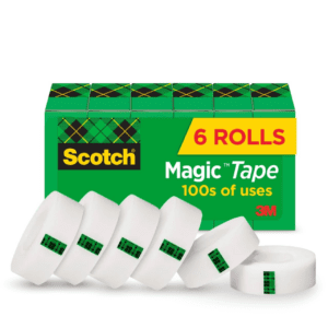 Magic Tape, Invisible, Home Office Supplies and Back to School Supplies for College and Classrooms, 6 Rolls