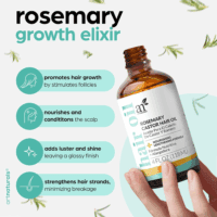 Organic Rosemary & Castor Hair Growth Oil + Scalp Massager Set – Hair Styling Oils for Dry, Itchy Scalp, Thickening & Hydration - Scalp Oil Products for Damaged Hair & Split Ends – 4.0 Oz - Image 3