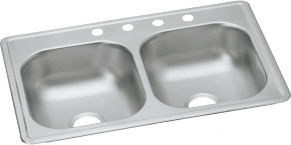 D233194 Dayton Equal Double Bowl Drop-In Stainless Steel Sink 33 X 19 X 6.5