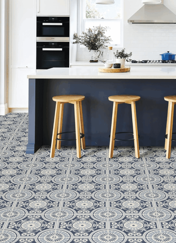 12-In by 12-In Blue Ezra Vinyl Peel & Stick Floor Tiles (10 Tiles), (10 Sq.Ft./Carton) - Image 3