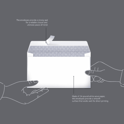 6 3/4 Security Tinted Envelopes with Peel and Seal, 100-Pack, White - Image 5