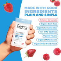 Clean Antacid Maximum Strength Chewable Tablets, Dye Free, 0% Artificial Additives, Calcium Carbonate Relief for Heartburn, Acid Indigestion, & Upset Stomach, Organic Berry Flavor, 72 Ct - Image 8