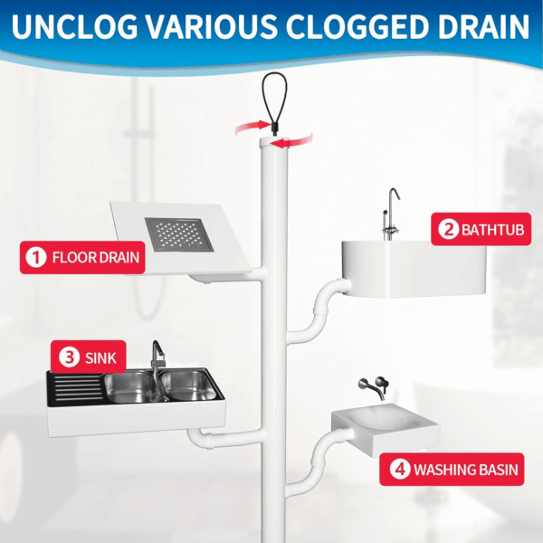 30 Inches Sink Snake Drain Clog Remover, Upgraded Anti-Break Metal Plumbing Snake with Nylon Layer, Drain Hair Remover for Shower Drain, Bathroom Clogs, Kitchen Sink Drain Cleaning(5 Pcs) - Image 8