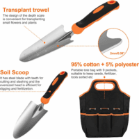 Gardening Tool Set,  Stainless Steel Heavy Duty Gardening Tool Set, with Non-Slip Rubber Grip, Storage Tote Bag, Outdoor Hand Tools, Ideal Gardening Gifts for Women - Image 4
