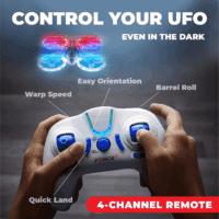 UFO 4000 Mini Drone for Kids - LED Remote Control Drone, Small RC Quadcopter for Beginners, 2.4Ghz Remote Control, 360 Flips, 2 Speed UFO Flying Toy for Kids, 2 RC Toy Batteries - Image 5