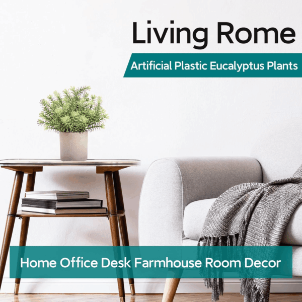 3 Pack Mini Potted Fake Plants Artificial Plastic Eucalyptus Plants Topiaries for Home Office Desk Farmhouse Room Decor - Image 5