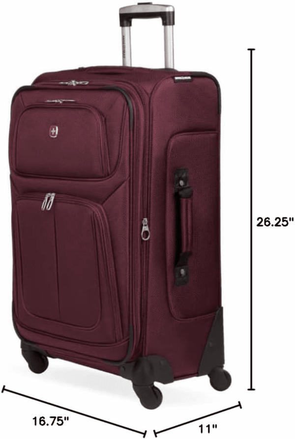 Sion Softside Expandable Luggage, Merlot, Checked-Medium 25-Inch - Image 10